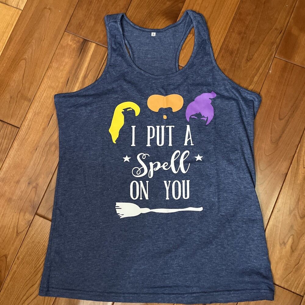 Halloween Women’s I Put S Spell On You Tank Top  Blue Size Large (1CD)